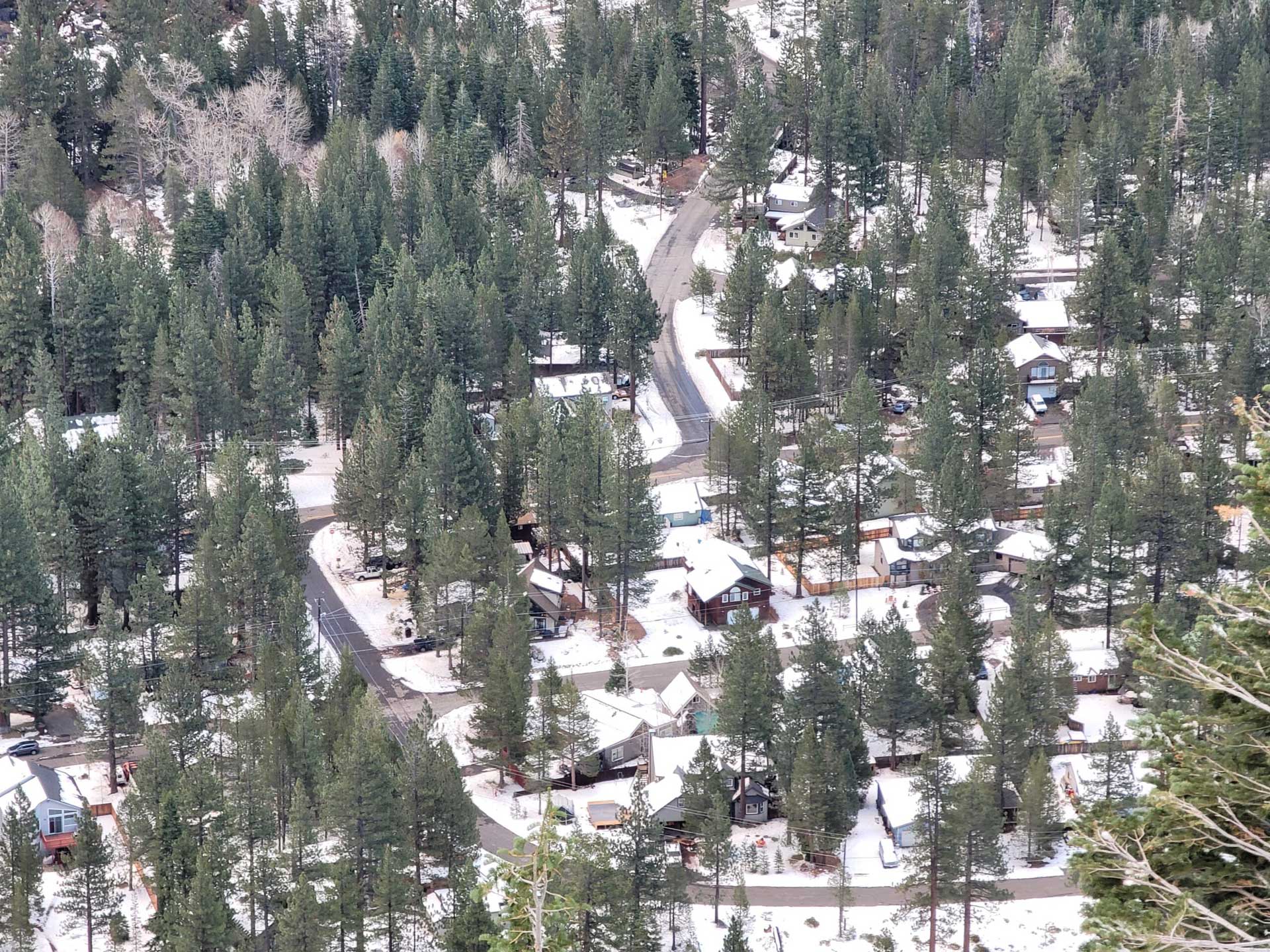 Aerial view of snow services performed